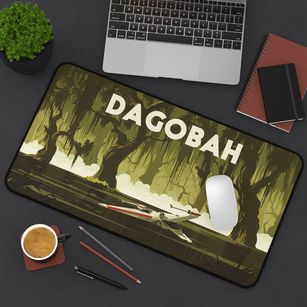 Dagobah playmat featuring iconic tropical swamp imagery, perfect for fans of Star Wars and tabletop gaming.