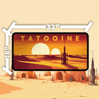Tatooine playmat close-up showing vibrant print detail and colors