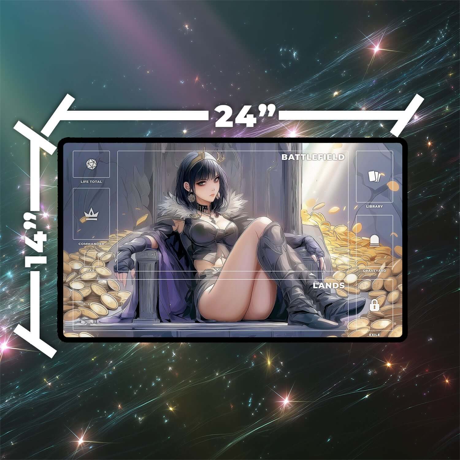 Rev, Tithe Extractor Playmat | Magic the Gathering Playmat | Rogue Commander Playmat with Zones Option | 24x14 | 22x12 | 32x16 Sizes