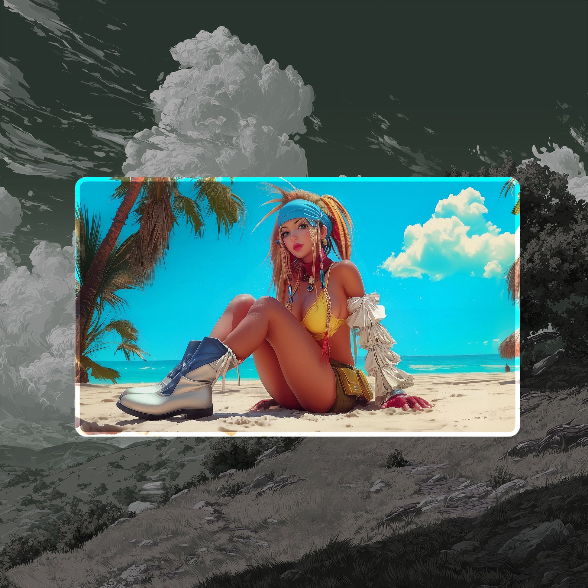 Rikku Beach Vibes Playmat (Borderless) | Final Fantasy Playmat
