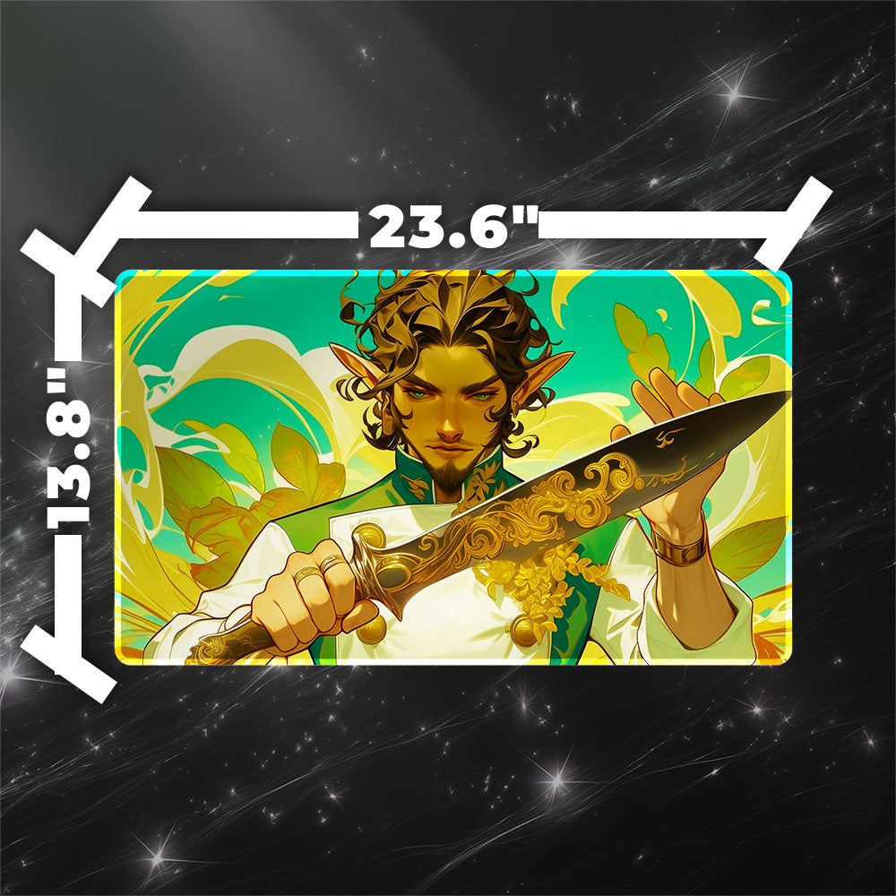 Rocco Cabaretti Caterer Playmat (Borderless) | Magic the Gathering Playmat Custom Rectangle Mousepad 23.6" x 13.8"（with Stitched Edges）(Made in USA)