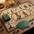 Egyptian Temple Mural Playmat | Warrior & Falcon Monk Design