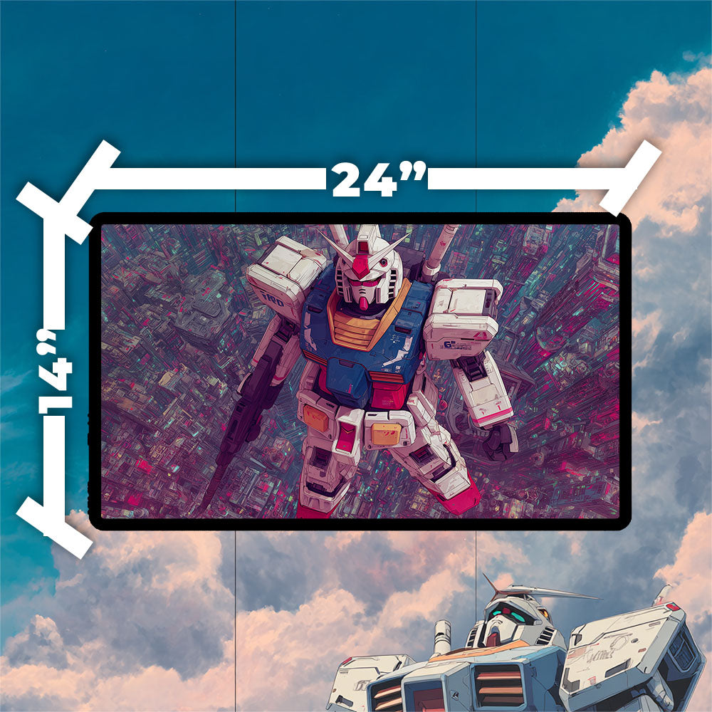RX-78-2 Gundam Playmat | Gundam TCG Playmat | Iconic Mobile Suit with Zones Option | 24x14 | 22x12 | 32x16 Sizes