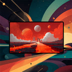 Cosmic Fire Duo Playmat | Retro Space Poster Mat