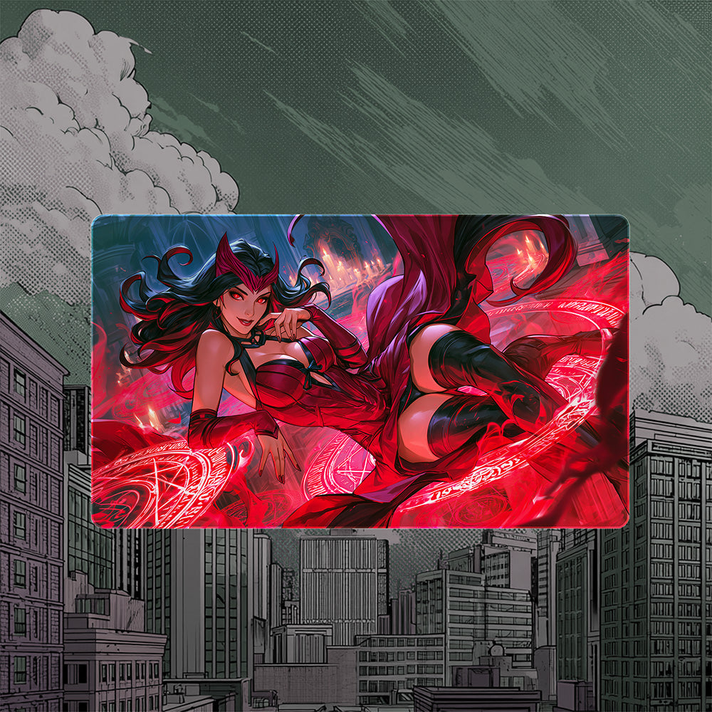 Pinup Sorceress Playmat | Chaos Magic Borderless Comic Mat