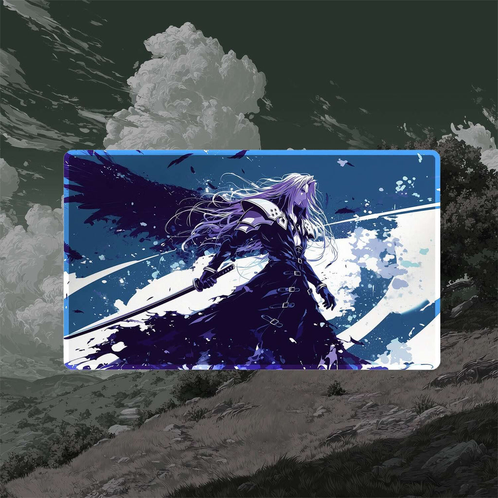 Sephiroth Fallen Hero Playmat (Borderless) | Final Fantasy Playmat | 24" x 14" (with Stitched Edges)