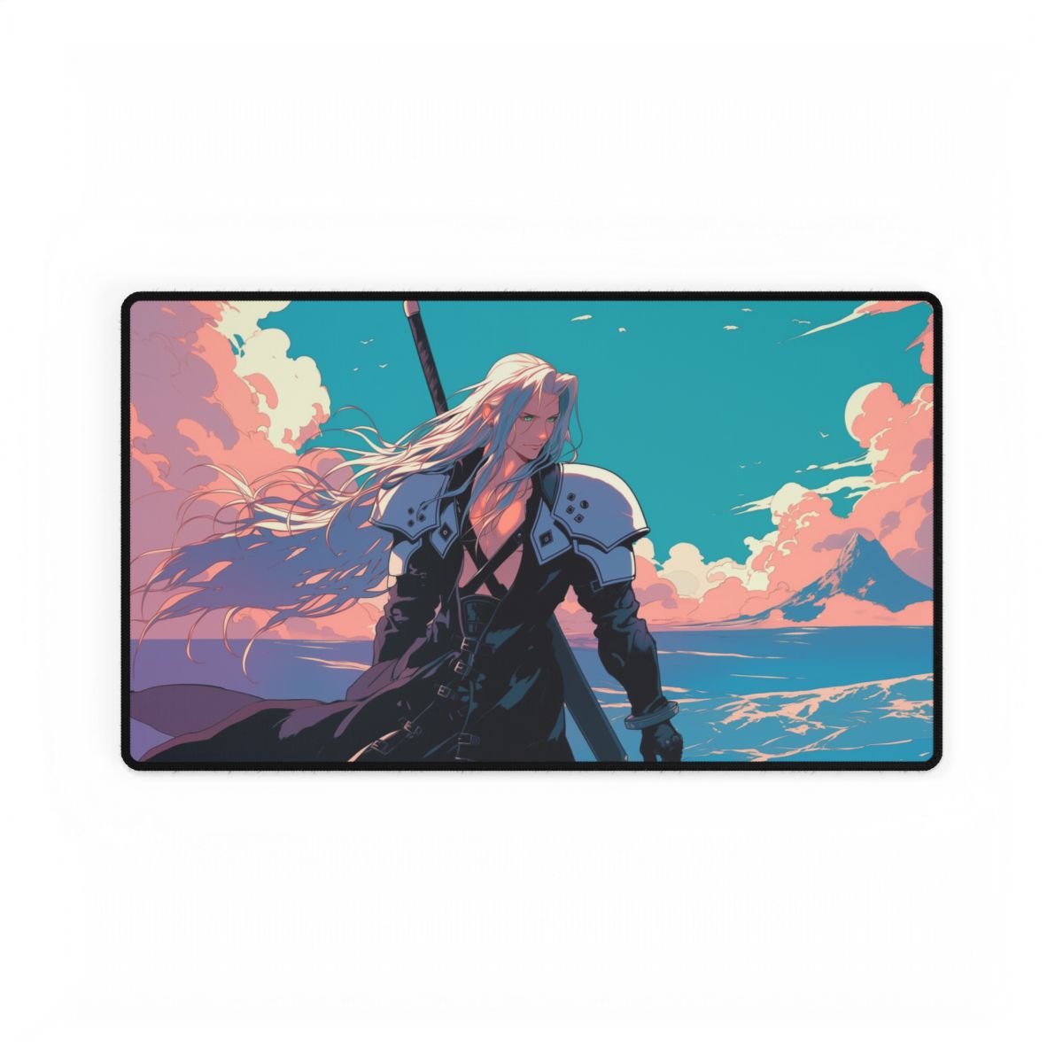 Sephiroth, Fabled SOLDIER Playmat | Final Fantasy Playmat | Iconic Fantasy Warrior Playmat with Zones Option | 24x14 | 22x12 | 32x16 Sizes