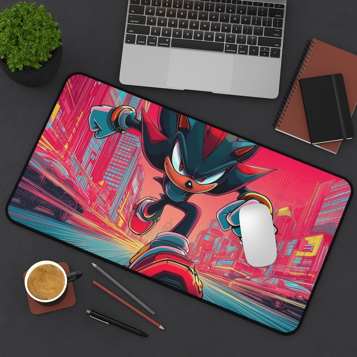 Shadow the Hedgehog Playmat | Magic the Gathering Playmat | SEGA Playmat with Zones Option | 24x14 | 32x16 Sizes