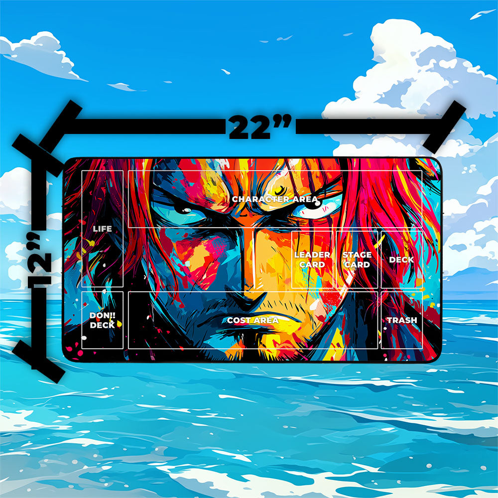 Shanks Playmat | One Piece Playmat | Red Hair Pirates Crew Playmat with Zones