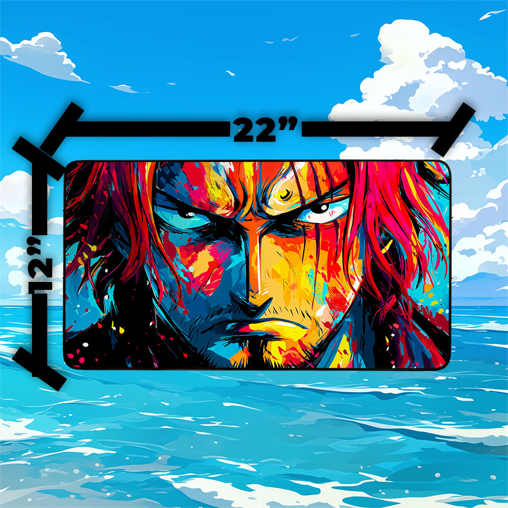Shanks Playmat | One Piece Playmat | Red Hair Pirates Crew Playmat with Zones