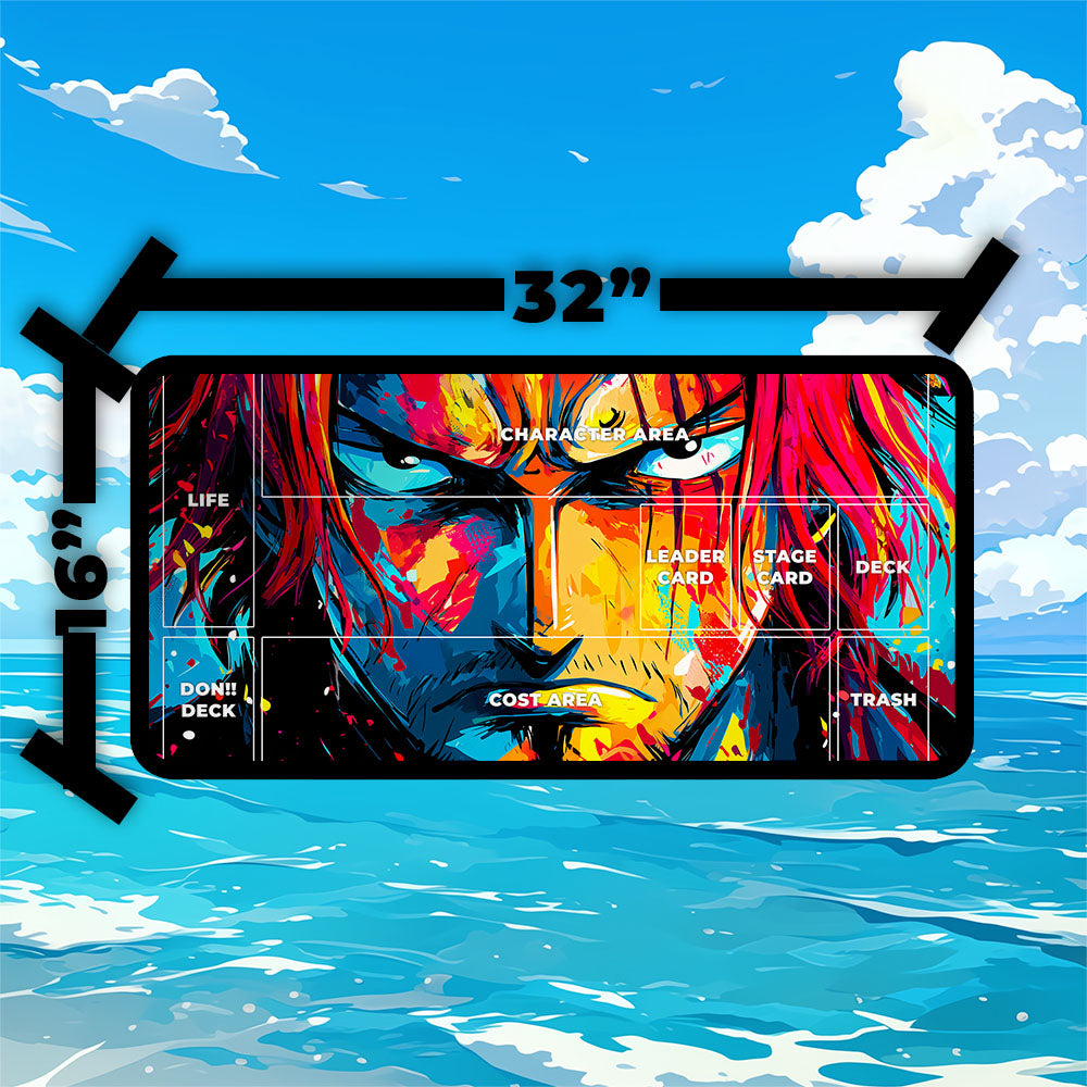 Shanks Playmat | One Piece Playmat | Red Hair Pirates Crew Playmat with Zones