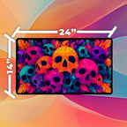 Vibrant Skull Playmat | Magic the Gathering Playmat | Vibrant MTG Playmat with Zones Option | 24x14 | 22x12 | 32x16 Sizes