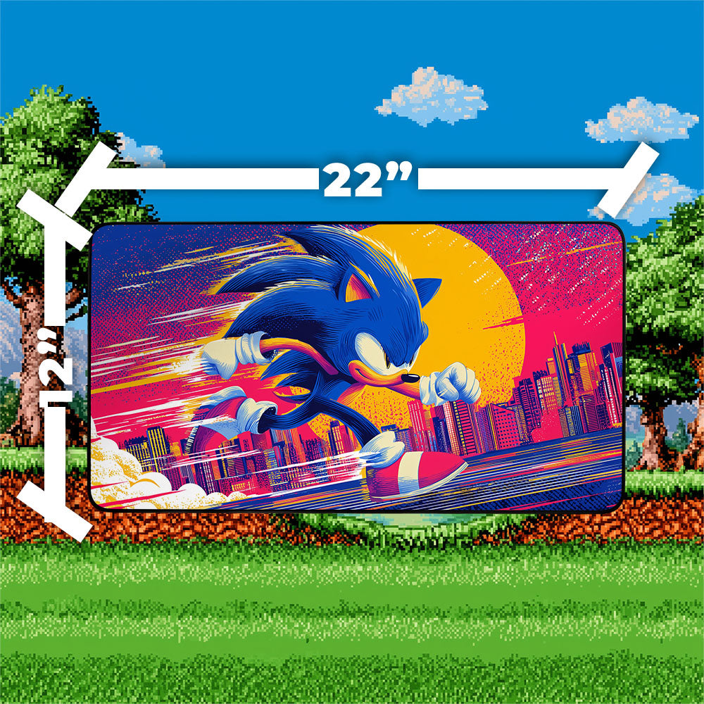 Sonic the Hedgehog Playmat | Magic the Gathering Playmat | SEGA with Zones Option | 24x14 | 22x12 | 32x16 Sizes