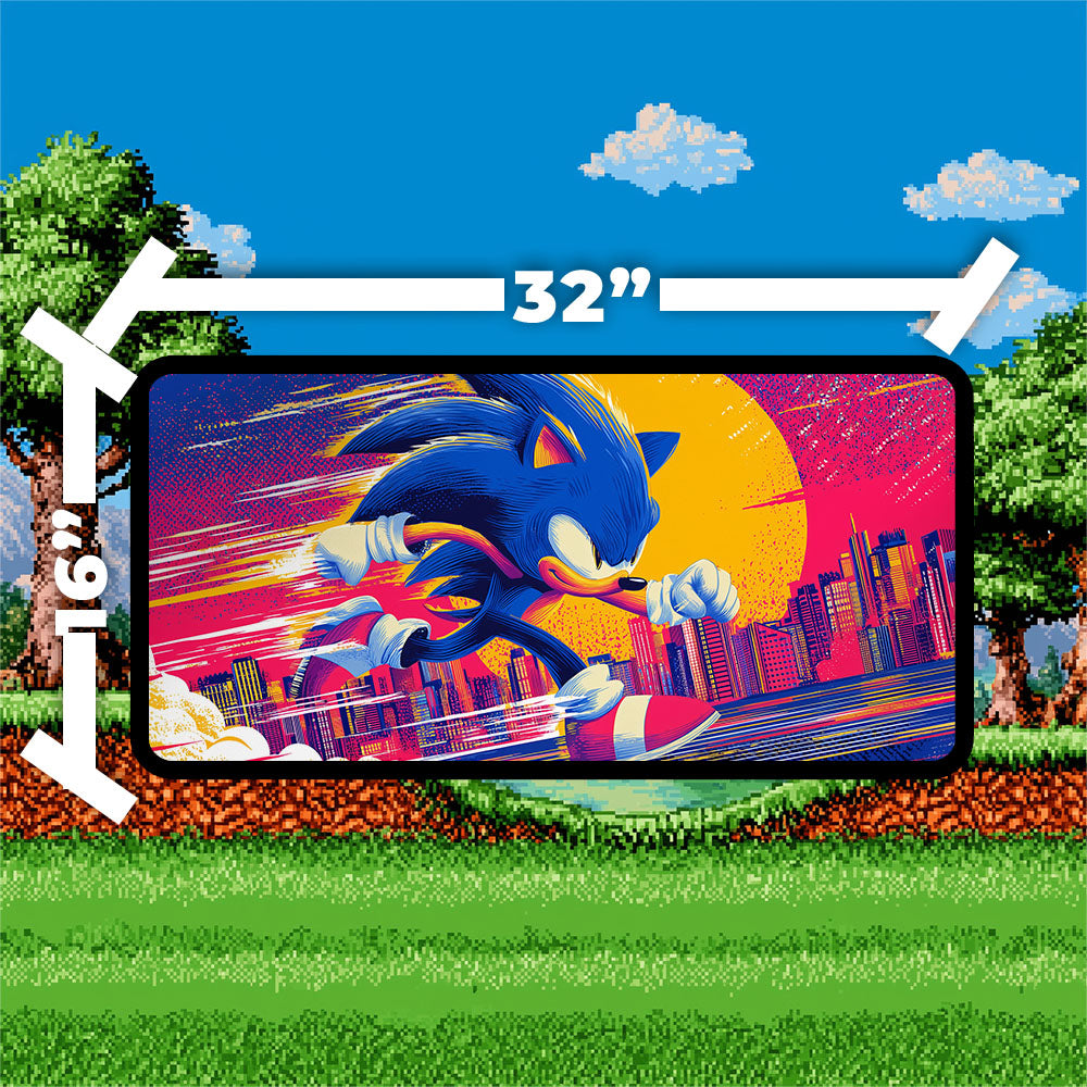 Sonic the Hedgehog Playmat | Magic the Gathering Playmat | SEGA with Zones Option | 24x14 | 22x12 | 32x16 Sizes