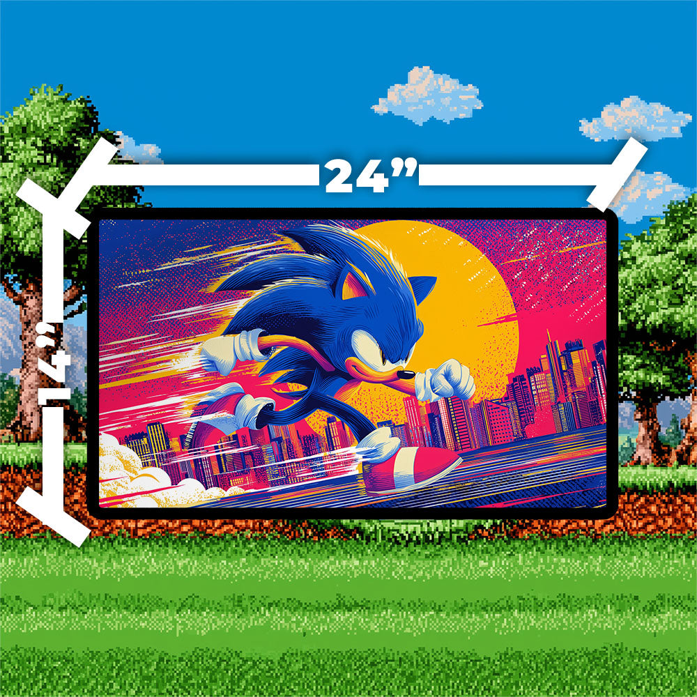 Sonic the Hedgehog Playmat | Magic the Gathering Playmat | SEGA with Zones Option | 24x14 | 22x12 | 32x16 Sizes