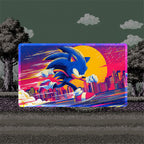 Speedy Blue Runner Playmat (Borderless) | Nostalgic Speed Mat