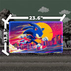 Speedy Blue Runner Playmat (Borderless) | Nostalgic Speed Mat