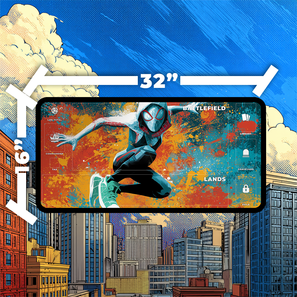 Spider-Gwen V2 Playmat | Magic the Gathering Playmat | 24x14 & 32x16