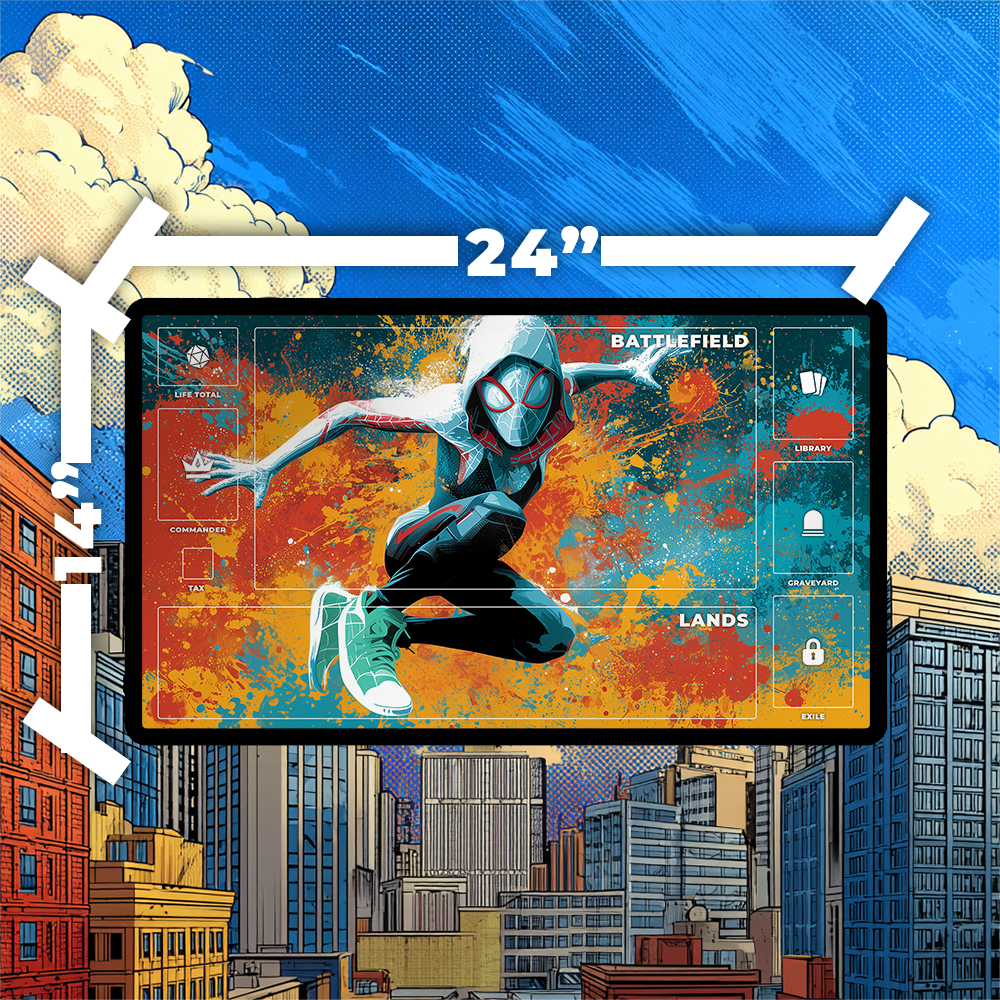 Spider-Gwen V2 Playmat | Magic the Gathering Playmat | 24x14 & 32x16