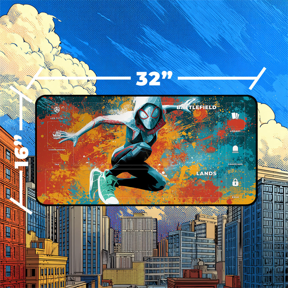 Spider-Gwen V2 Playmat | Magic the Gathering Playmat | 24x14 & 32x16