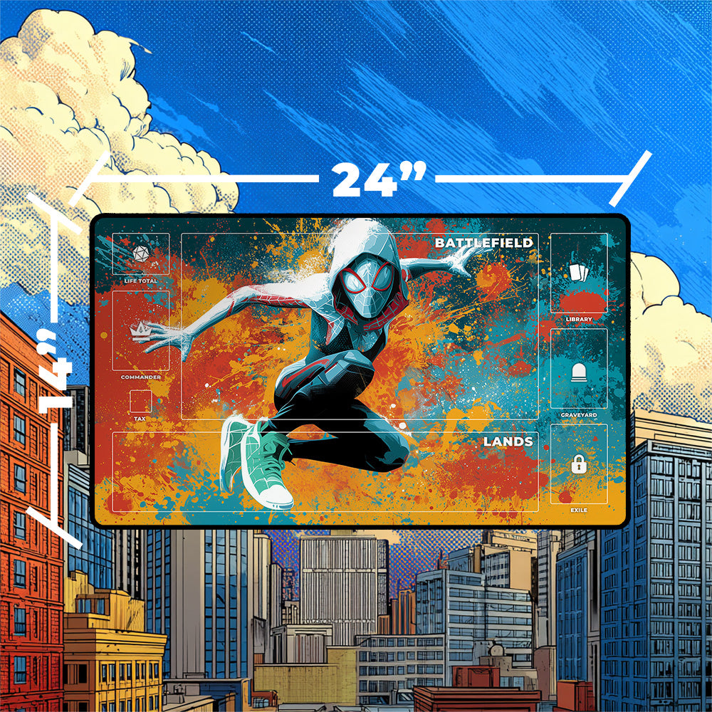 Spider-Gwen V2 Playmat | Magic the Gathering Playmat | 24x14 & 32x16