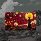 Starry Night Fortress Landscape Playmat - Borderless Stitched Edge (US Only)