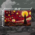 Starry Night Fortress Landscape Playmat - Borderless Stitched Edge (US Only)