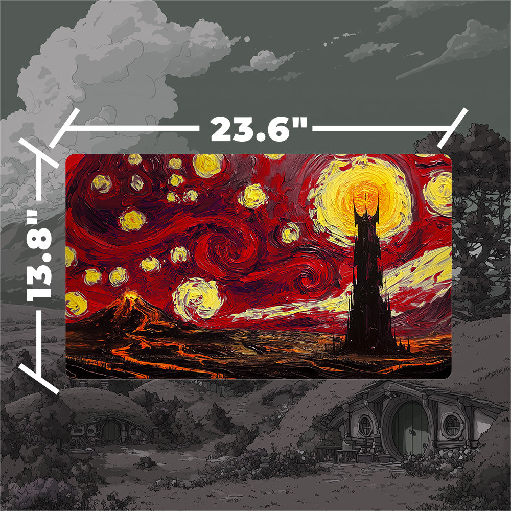 Starry Night Fortress Landscape Playmat - Borderless Stitched Edge (US Only)