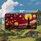 Mordor playmat featuring a starry night design inspired by the volcanic landscapes of the Lord of the Rings.
