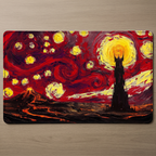 Starry Night Fortress Landscape Playmat - Borderless Stitched Edge (US Only)