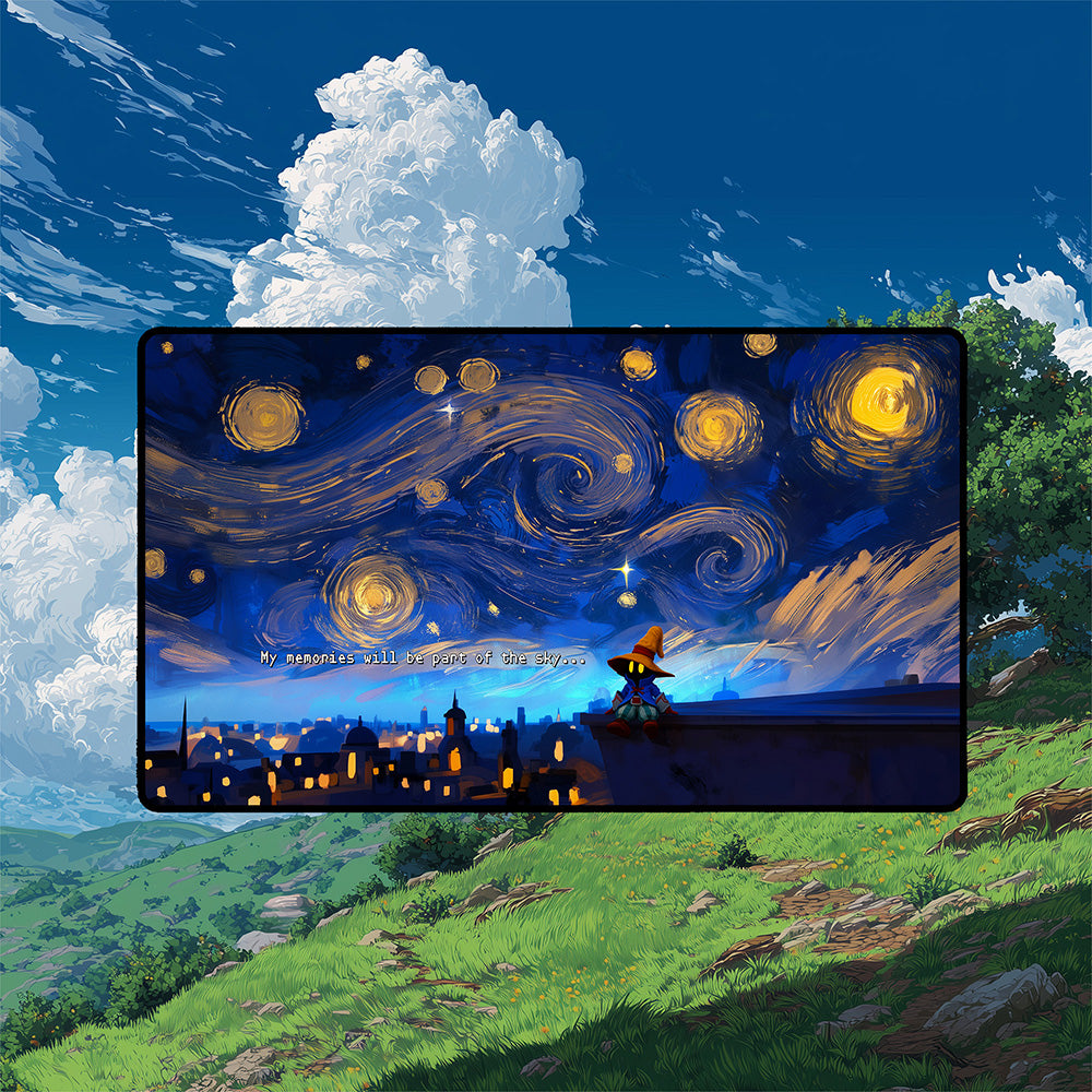 Starry Night Mage Playmat | Impasto Oil Painting Mat