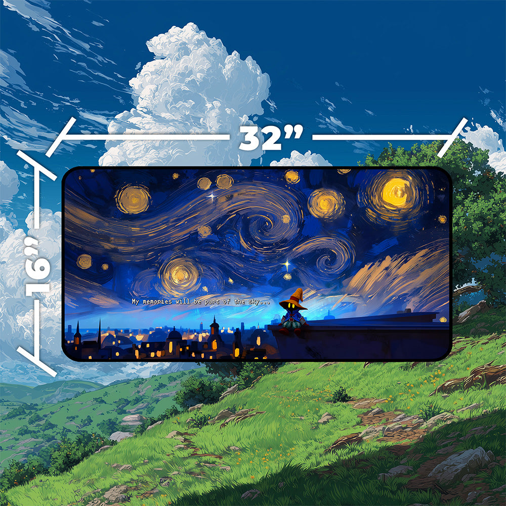 Starry Night Mage Playmat | Impasto Oil Painting Mat