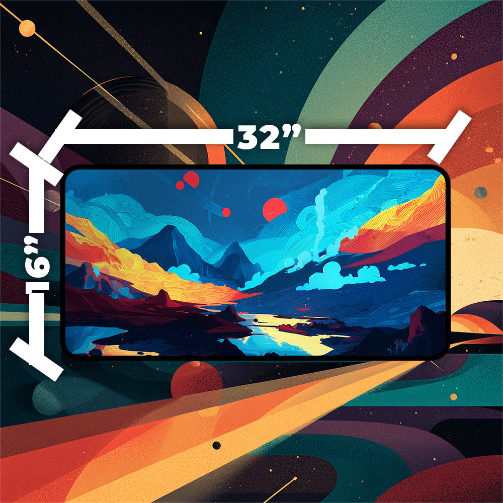 Steam Vents Playmat | Magic the Gathering Playmat | Stellar Sights Playmat with Zones Option | 24x14 | 32x16