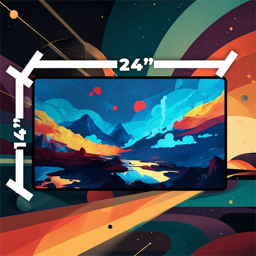 Steam Vents Playmat | Magic the Gathering Playmat | Stellar Sights Playmat with Zones Option | 24x14 | 32x16