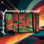 Cosmic Wild Duo Playmat | Retro Space Poster Mat