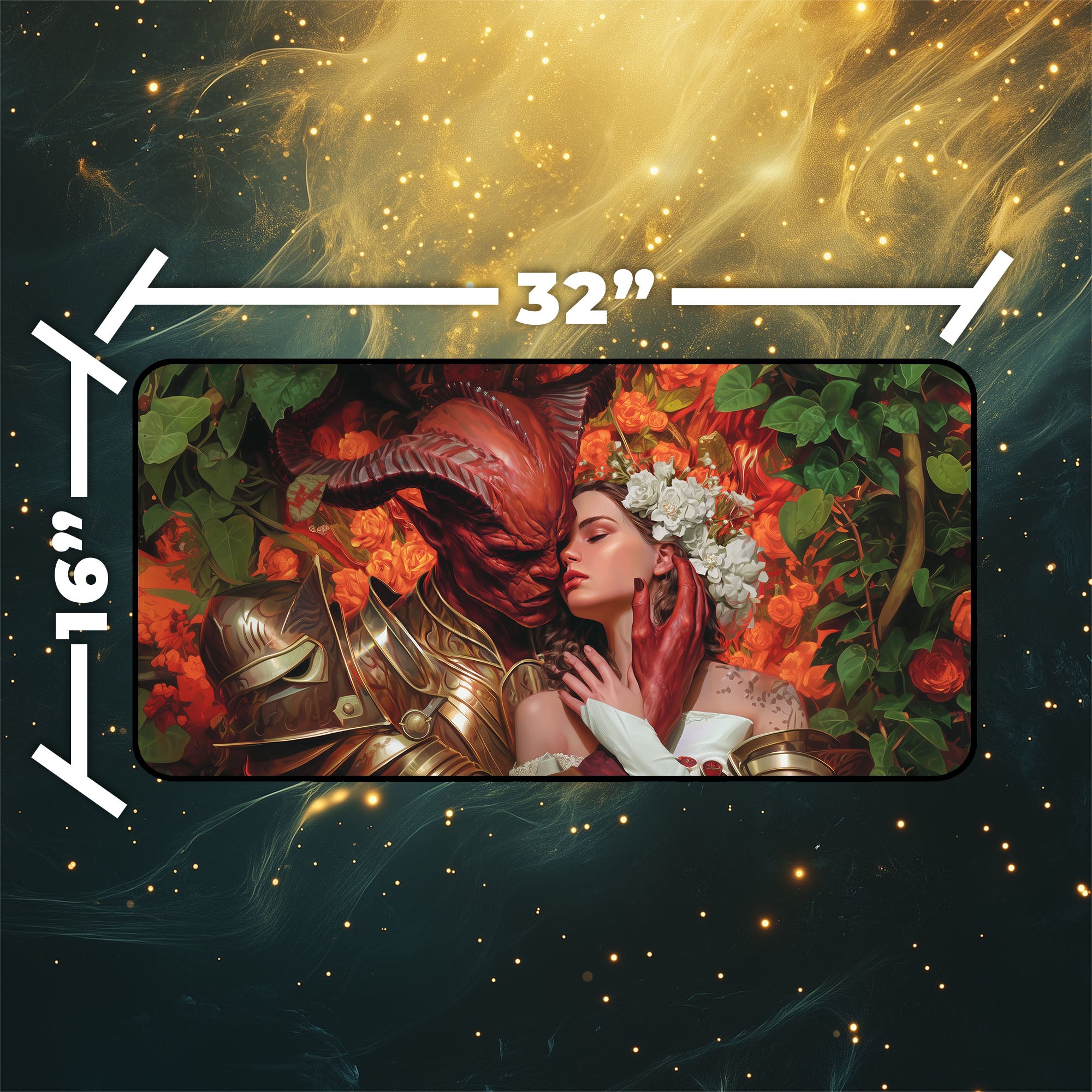 Tainted Pact Playmat | Magic the Gathering Playmat | Demon Fantasy TCG Mat With Zones Option | 24x14 | 32x16 Sizes