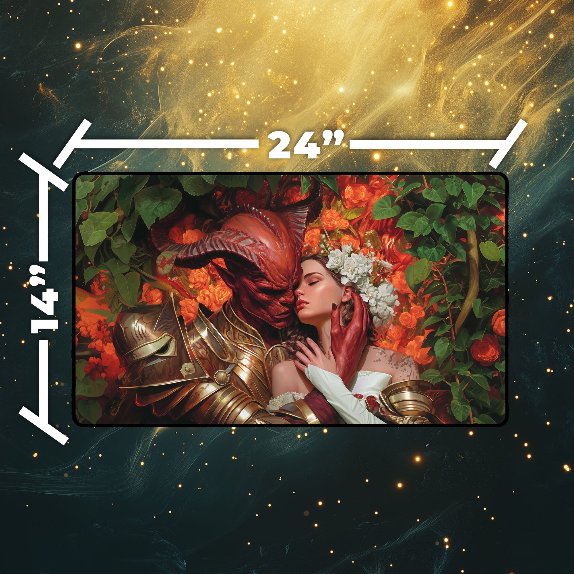 Tainted Pact Playmat | Magic the Gathering Playmat | Demon Fantasy TCG Mat With Zones Option | 24x14 | 32x16 Sizes