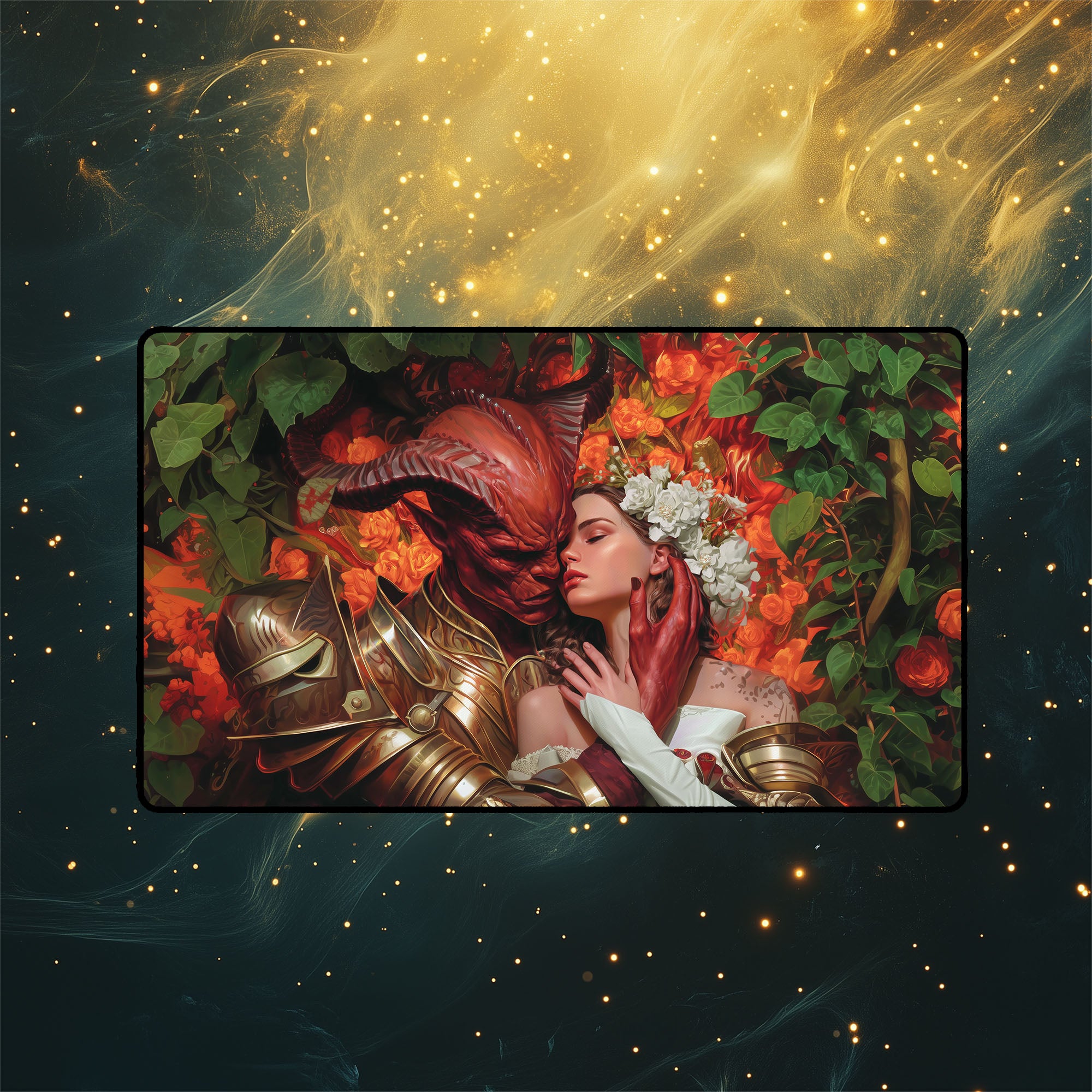 Tainted Pact Playmat | Magic the Gathering Playmat | Demon Fantasy TCG Mat With Zones Option | 24x14 | 32x16 Sizes