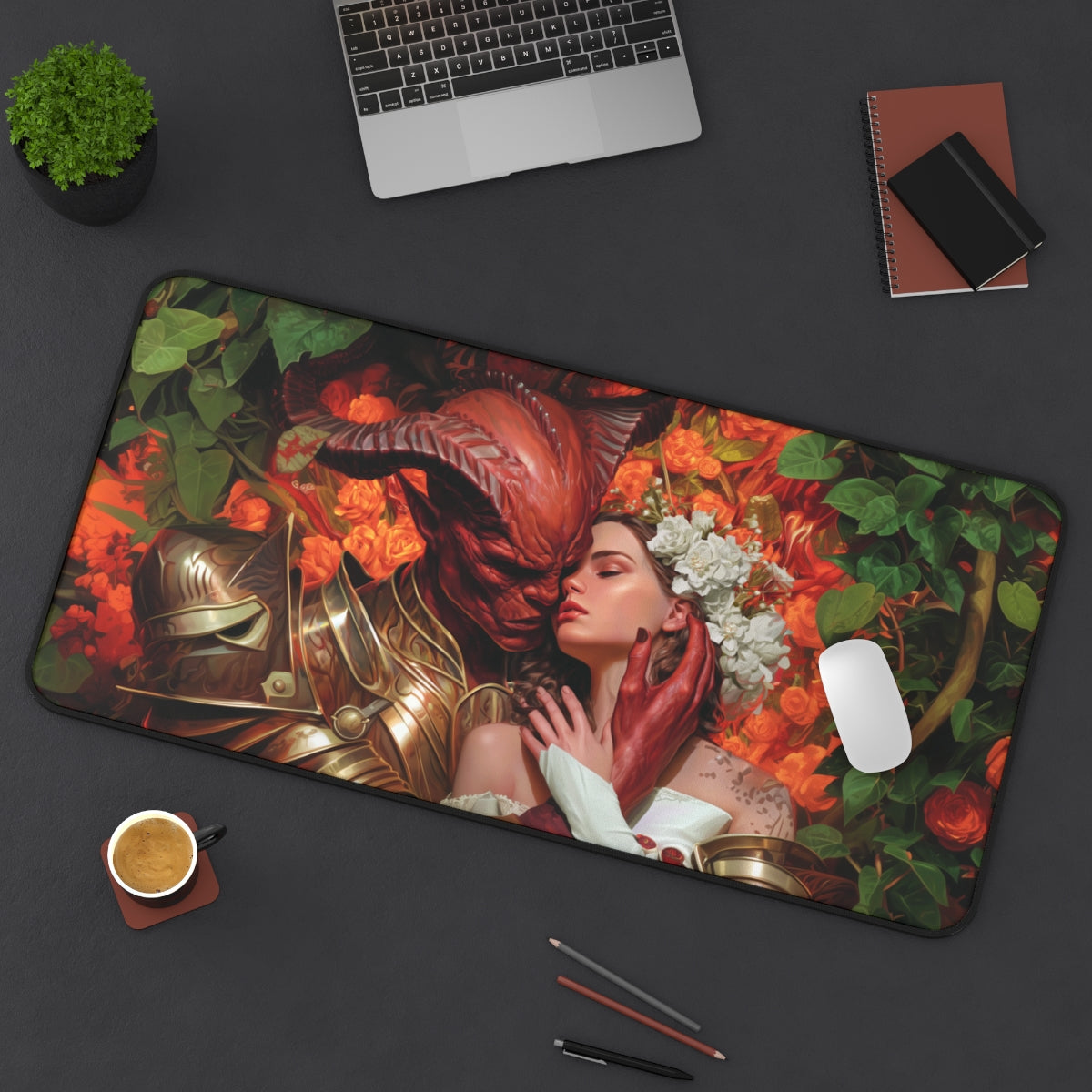 Tainted Pact Playmat | Magic the Gathering Playmat | Demon Fantasy TCG Mat With Zones Option | 24x14 | 32x16 Sizes