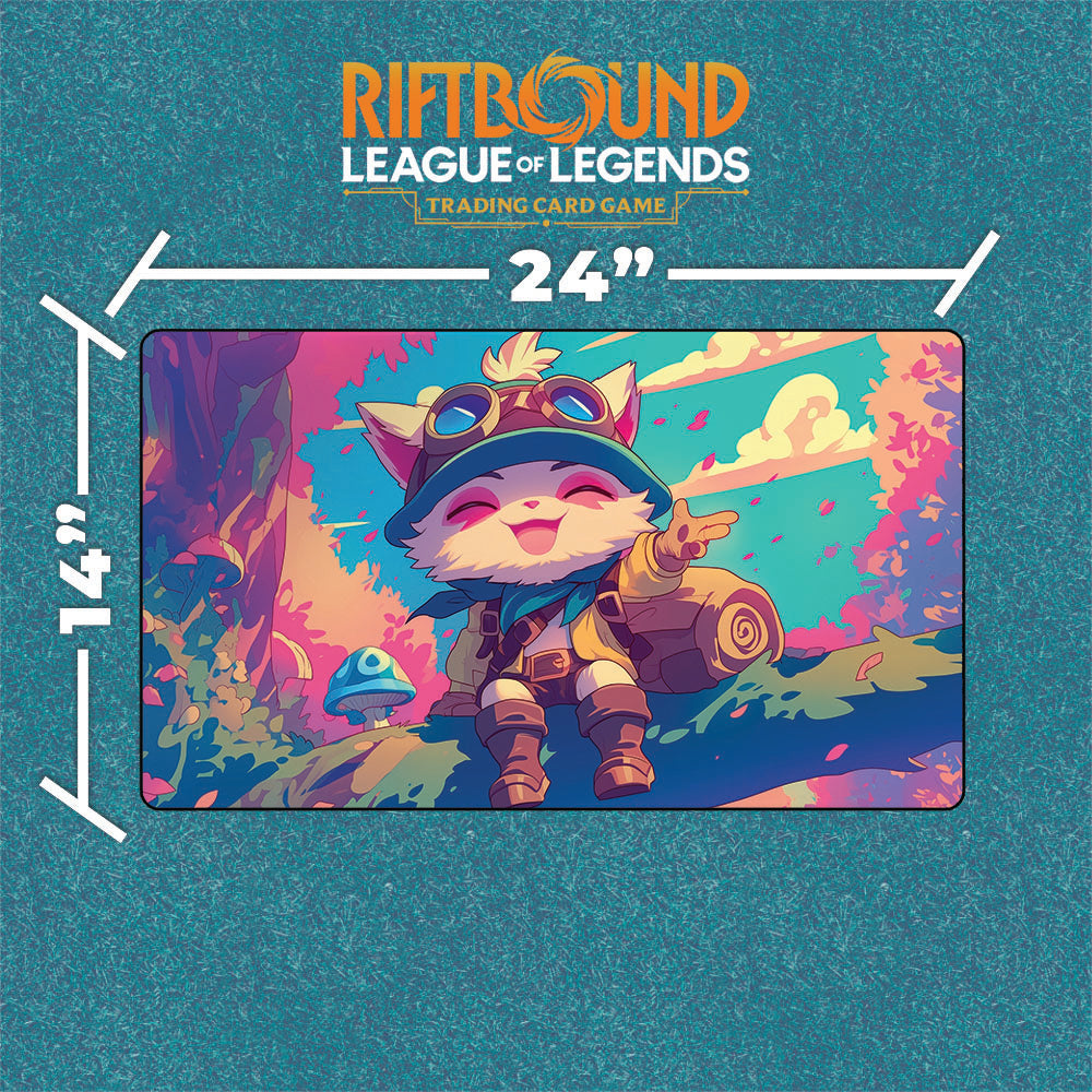 Teemo Playmat | Riftbound League of Legends Playmat With Zones | 24x14 Size