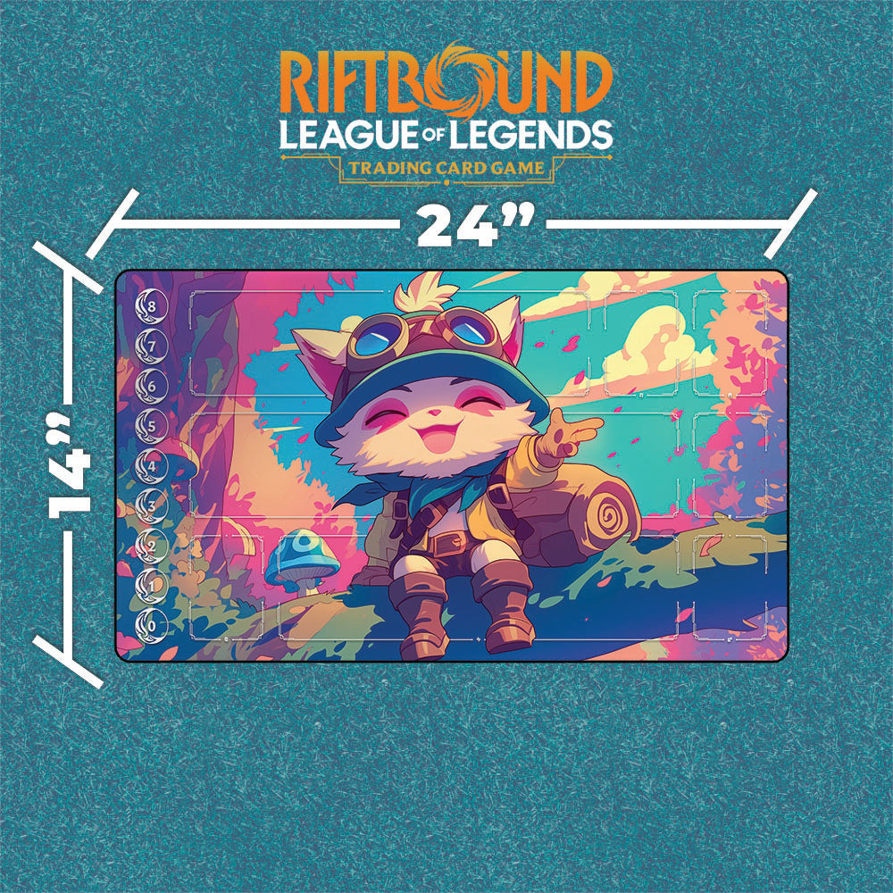Teemo Playmat | Riftbound League of Legends Playmat With Zones | 24x14 Size