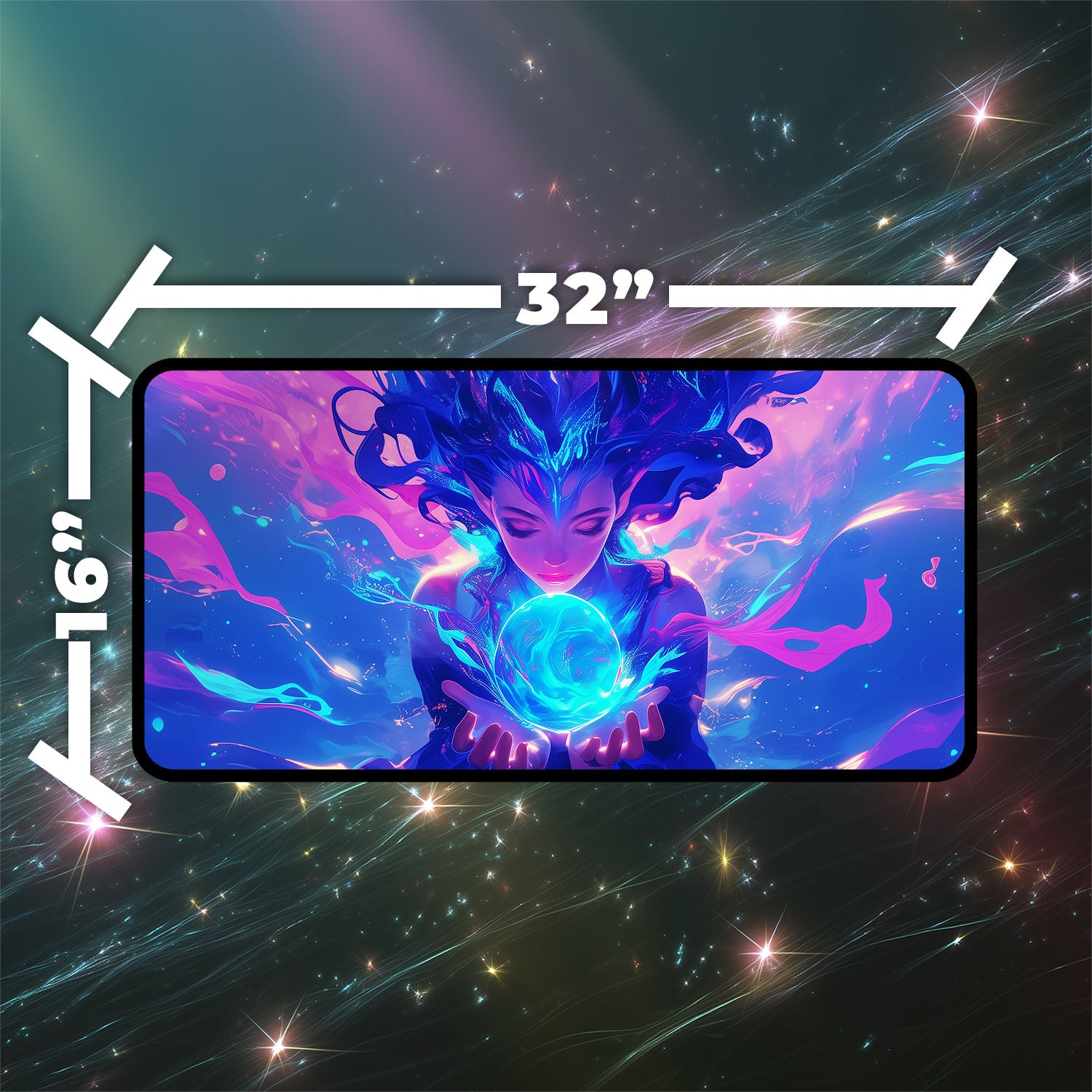 Thassa’s Oracle Playmat | Magic the Gathering Playmat | Mermaid Playmat with Zones Option | 24x14 | 22x12 | 32x16 Sizes