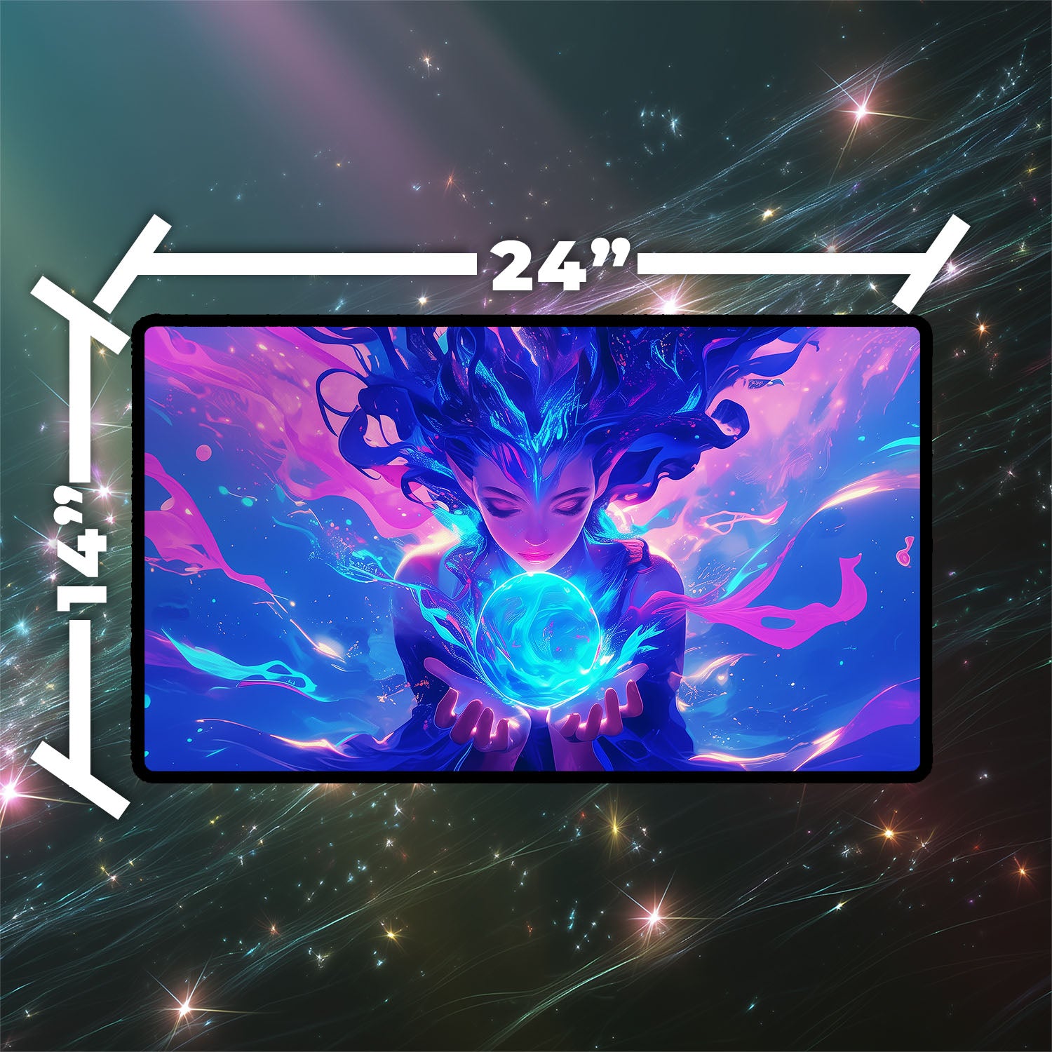 Thassa’s Oracle Playmat | Magic the Gathering Playmat | Mermaid Playmat with Zones Option | 24x14 | 22x12 | 32x16 Sizes