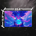 Neon Merfolk Wizard Playmat (Borderless) | Deep-Sea Fantasy Mat