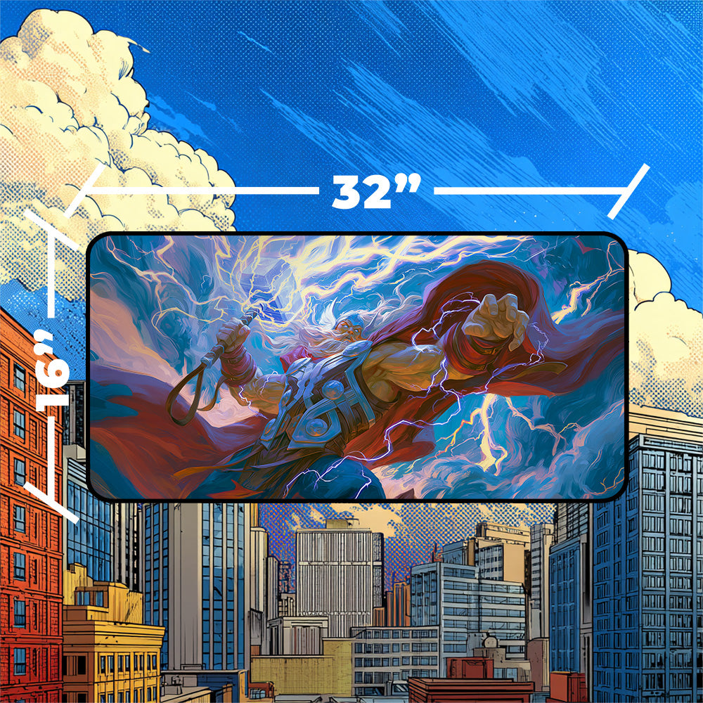 Thunder God Lightning Playmat | Storm Battle TCG Mat