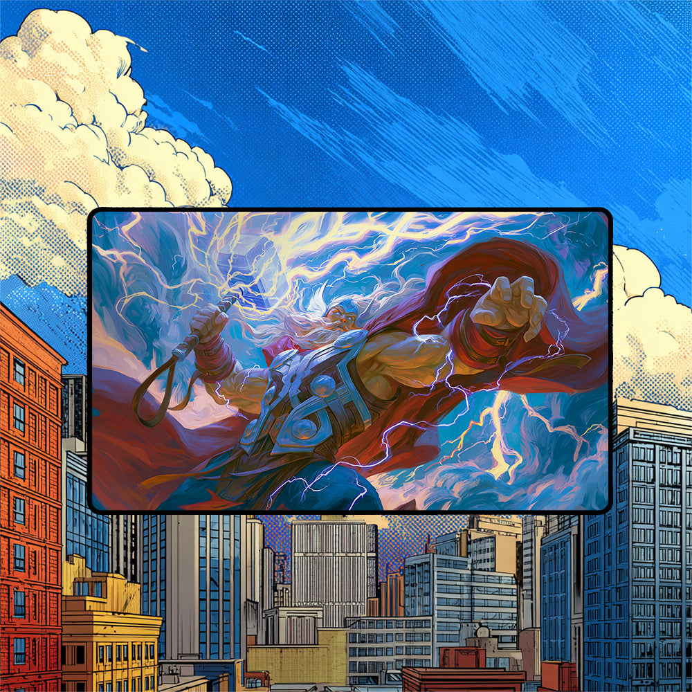 Thunder God Lightning Playmat | Storm Battle TCG Mat