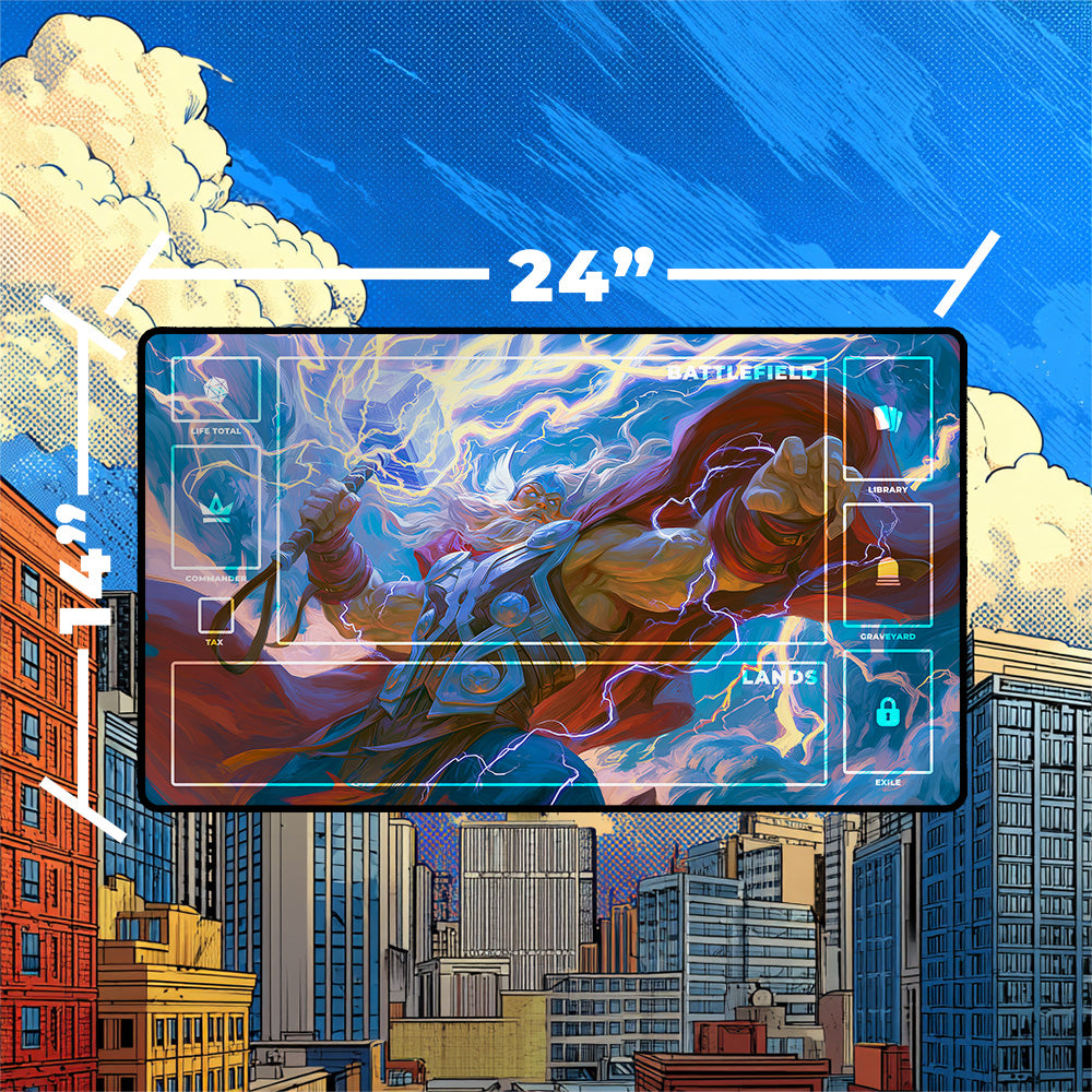 Thunder God Lightning Playmat | Storm Battle TCG Mat