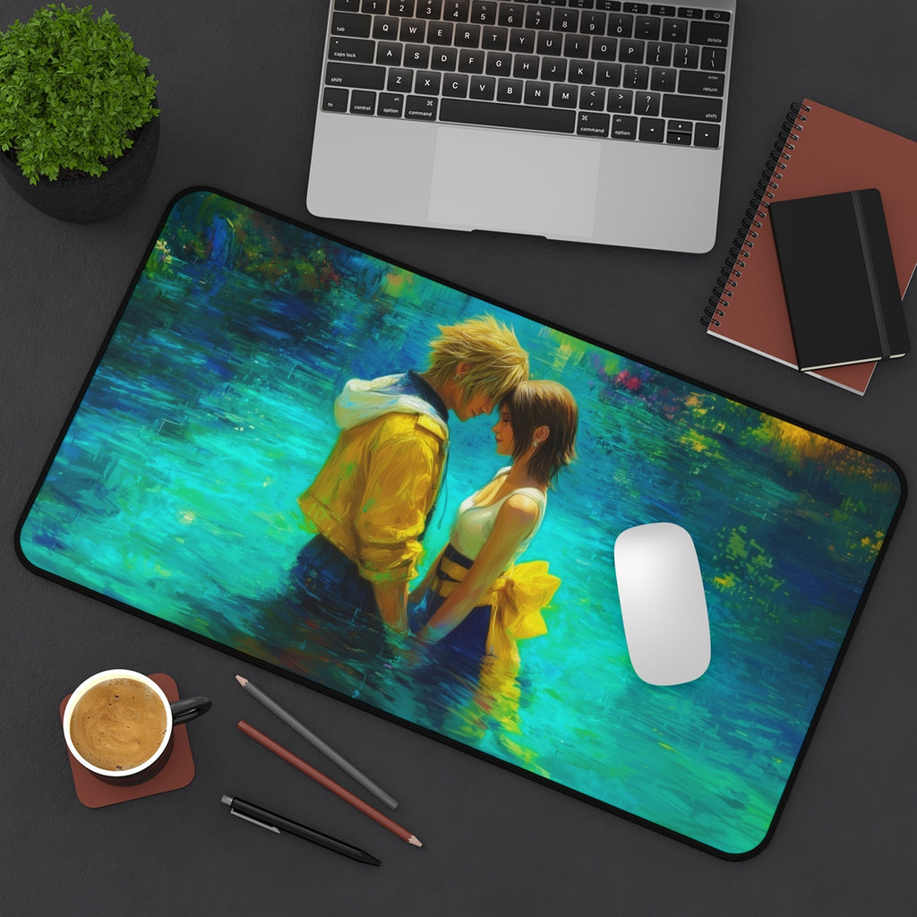 Tidus and Yuna Playmat | Final Fantasy Playmat | Lake Macalania Playmat with Zones Option | 24x14 | 22x12 | 32x16 Sizes