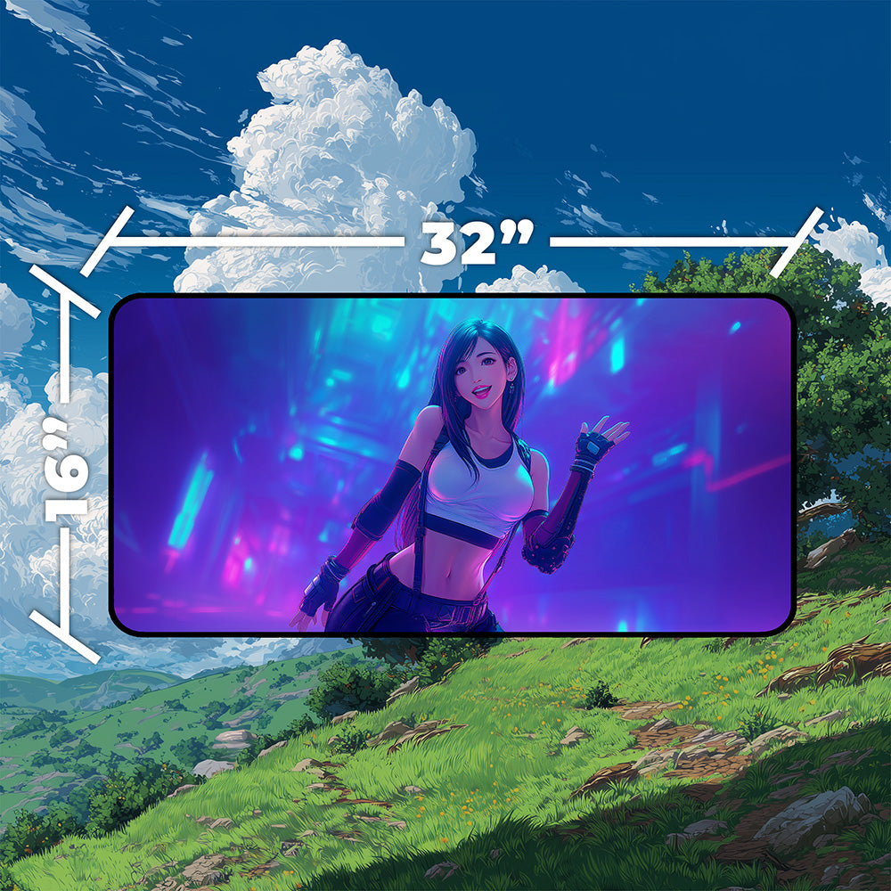 Smiling Anime Heroine Playmat | Playful Fantasy Mat