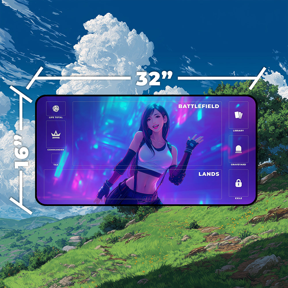 Smiling Anime Heroine Playmat | Playful Fantasy Mat